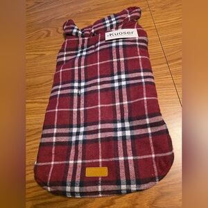 Kuoser Burgundy Plaid Dog Jacket